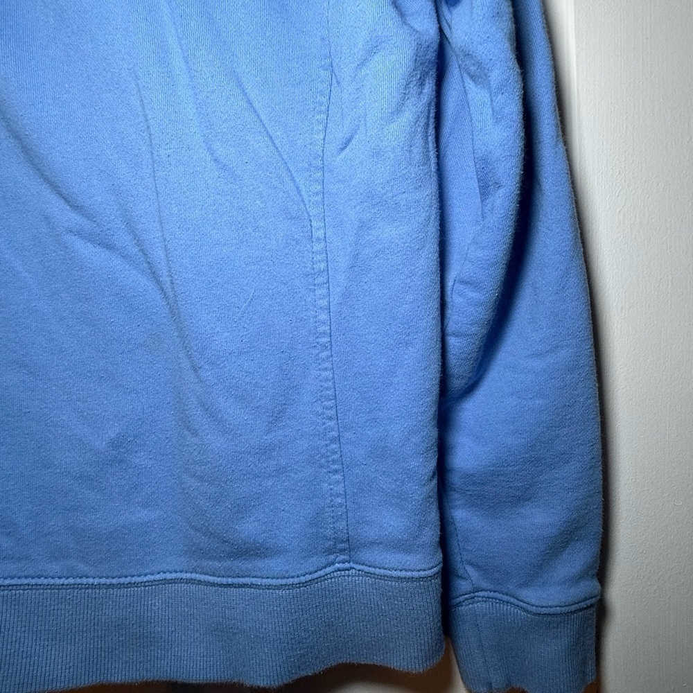 Vineyard Vines Woman’s Light Blue 1/4 Zip Sweatshirt Plaid Accent Medium Cotton - Picture 4 of 10